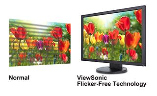 Fakat ViewSonic geliştirdiği titreşimsiz monitör teknolojisi (Flicker-Free) ile LED arka aydınlatma üzerinden titreşimlerin azaltılmasıyla ve düzenli olarak güç