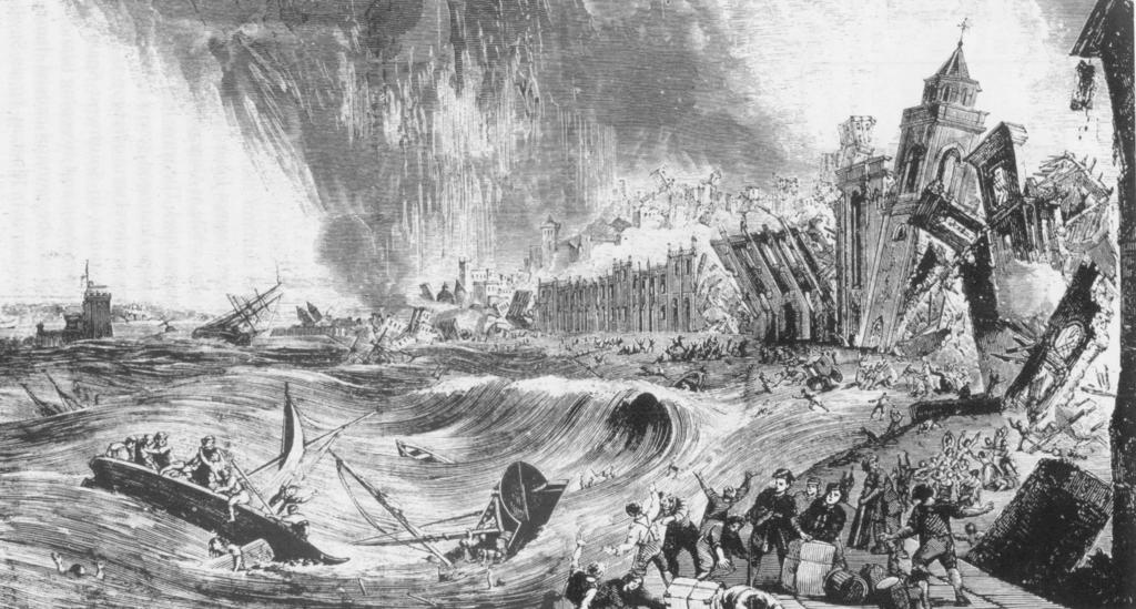Atlantik okyanusundaki en büyük tsunami 1755 Lizbon depreminin neden olduğu tsunamidir.