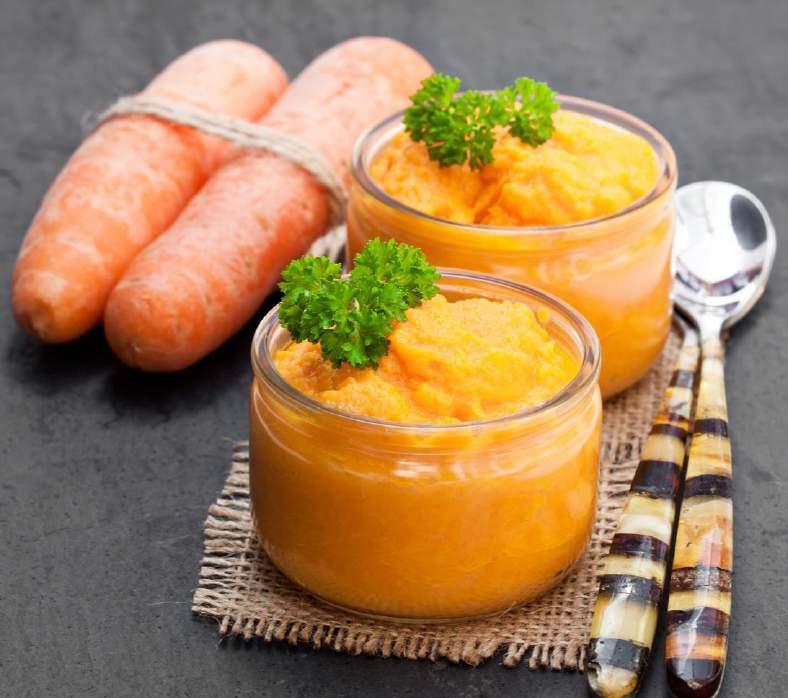 Havuç Püresi --- Meyve&Sebze Püreleri «Compote» Programı --- 6 Kişilik Hazırlama süresi: 7 dk Pişirme süresi: 20 dk 200 gr su 500 gr havuç 25