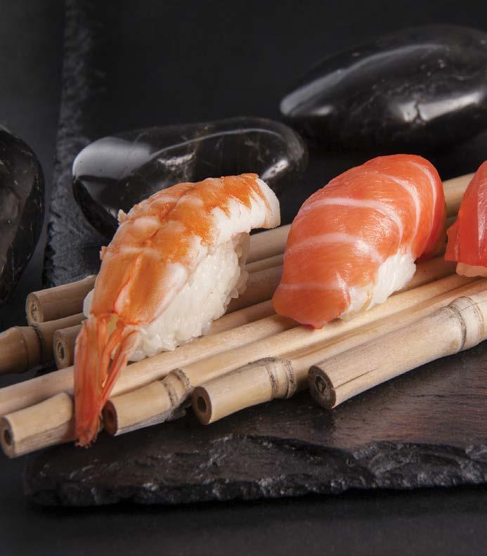 NIGIRI SUSHI Maguro 24 Ton balığı / Tuna fish Toro 26 Yağlı ton balığı / Fatty tuna fish Sake 22 Somon / Salmon Unagi 34 Izgara