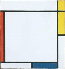 304 Tolga Şenol & Mahpeyker Yönsel Görsel 4. Piet Mondrian, " Sarı, Kırmızı ve Mavi Kompozisyon, 38.3 x 35.5 t.ü.y.b.