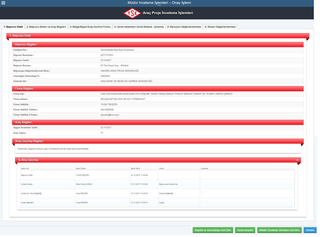1 1- «Başvuru Özeti» 2 2- «Başvuru Bilgileri» 3- «Firma Bilgileri» 3 4 5