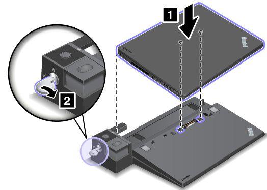 ThinkPad bağlantı istasyonunun bağlanması Bilgisayarınızı desteklenen bir ThinkPad bağlantı istasyonuna takmak için aşağıdakileri yapın: Not: ThinkPad Basic Dock, sistem kilidine sahip değildir. 1.
