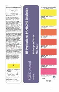 Burada ilk sayfada emülasyonun sınırlamalarını ve bu renklerin nasıl görüntülenip, orijinal Pantone kılavuzlarıyla nasıl karşılaştırılacağının ayrıntıları verilmekte; sonraki sayfada ise daha sonra