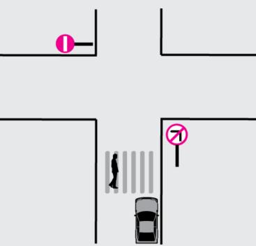 A) B) C) D) Şekle göre, sürücünün hangisini yapması yasaktır? A) Sağa dönüş yapması B) Aynı yönde seyretmesi C) Sola dönüş yapması D) Yayanın geçişini beklemesi 21.