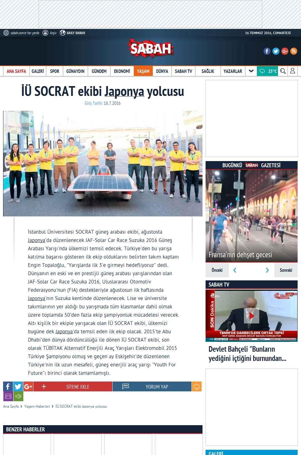 Portal Adres IÜ SOCRAT EKIBI JAPONYA YOLCUSU : www.sabah.com.