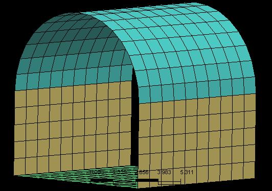 2D veya 3D Analiz 2D model Analysis Condition Modulus of elasticity of rock =229,740 ksf Poisson s ratio = 0.33 Unit weight (dry) = 0.1686 kcf Unit weight (saturated) = 0.1686 kcf Cohesion = 5.