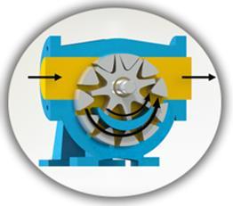 Sıvının pozitif deplasmanı (yer değiştirmesi) rotor ve avare dişlisinin dişleri arasındaki boşluğun komple dolmasıyla sağlanmaktadır.