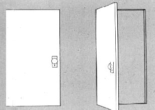 Örneğin; kapalı bir kapı farklı, açık bir kapı farklı görünmesine karşın, insan kapıyı hep aynı kapı olarak algılar. Şekil 2.13: Şekil değişmezliği, http://facweb.furman.