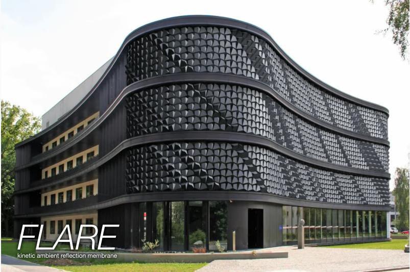 Şekil 4.30: Flare Cephe Sistemleri, www.flare-facade.com - İnteraktif sesli ve ışıklı cepheler Kimi bina cepheleri, çevresel değişimlere interaktif olarak ışıklı ve sesli tepkiler vermektedirler.
