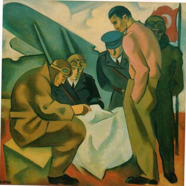 Nurullah Berk, Tayyareciler, 1937, tuval