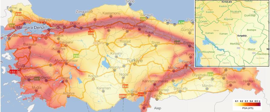 Farklı Deprem Senaryolarına Göre Kırşehir İli Kayıp Tahmin Analizleri En çok etkilenen bölge Akpınar ve bu ilçeye bağlı köyler olmuştur.
