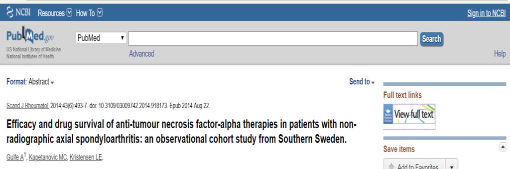 Bir İsveç kohortunda nr-axspa hastalarında anti-tnf ilaçta sağkalım 1. yılda %76, 2. yılında %65.