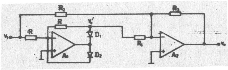 94 Elektronik Devre Tasarım Şekil 6. Devre tek yollu bir doğrultucu ile bir toplama kuvvetlendiricinin biraraya getirilmesiyle oluşturulmuştur.