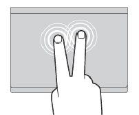İki parmakla dokunma Bir kısayol menüsünü açmak için iki parmağınızla izleme panelinin herhangi