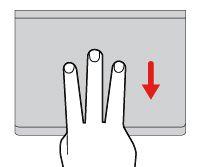 Üç parmakla yukarı itme Üç parmağınızı izleme paneline koyun ve tüm açık pencerelerinizi görmek