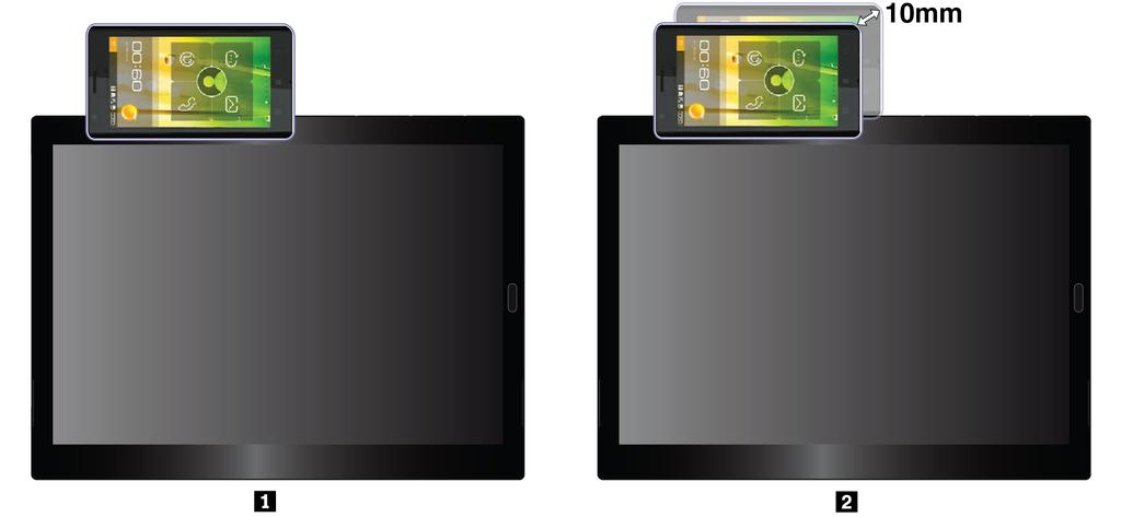 Bilgisayarınızı NFC özelliği etkin olan bir akıllı telefonla eşleştirilmek için: Başlamadan önce akıllı telefon ekranını yukarı dönük olduğundan emin olun. 1.