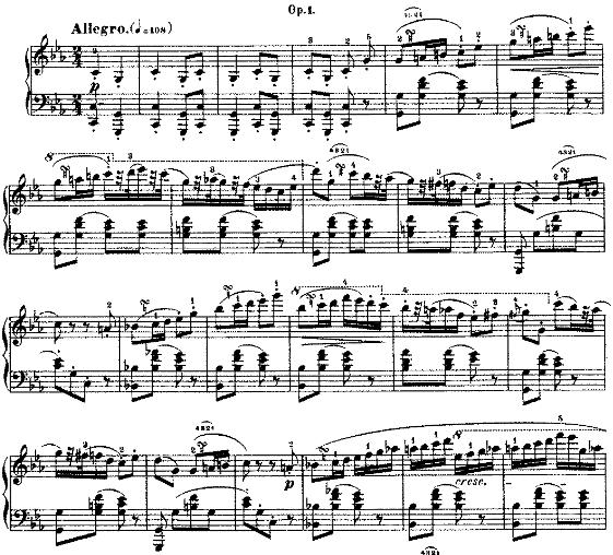 10 Şekil 1. F.Chopin Do minör Rondo Op.1 (1. ve 23. Ölçüler arası) 1825 yılında Chopin Do minör Rondo (Op. 1) eserini besteledi ve lisenin orgculuğuna atandı.