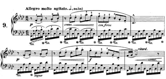 3.2.2. F. Chopin Op. 10 No.9 Fa minör Etüdün Piyanistik Açıdan İnceleme ve Değerlendirilmesine Yönelik Bulgu ve Yorumlar 18 Şekil 8. F.Chopin Op. 10 No.9 Fa minör (1.ve 8.
