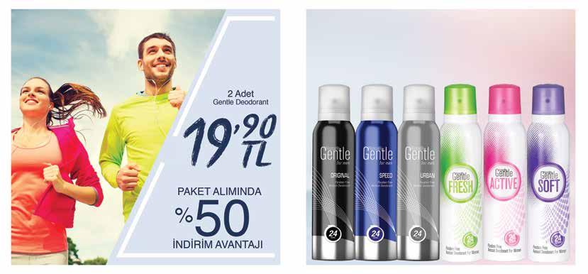 Gentle Original Erkek Deodorant 50 ml. - 79 Gentle Speed Erkek Deodorant 50 ml. - 70 Gentle Urban Erkek Deodorant 50 ml.