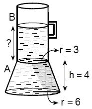 54 ÜÇ BOYUTLU CİSİMLER (SİLİNDİR, KONİ ve KÜRE) Kahve makinesi boşken B nin üstünden A kısmının hacminin katı su konulduğunda B kısmında su kaç cm yükselir?