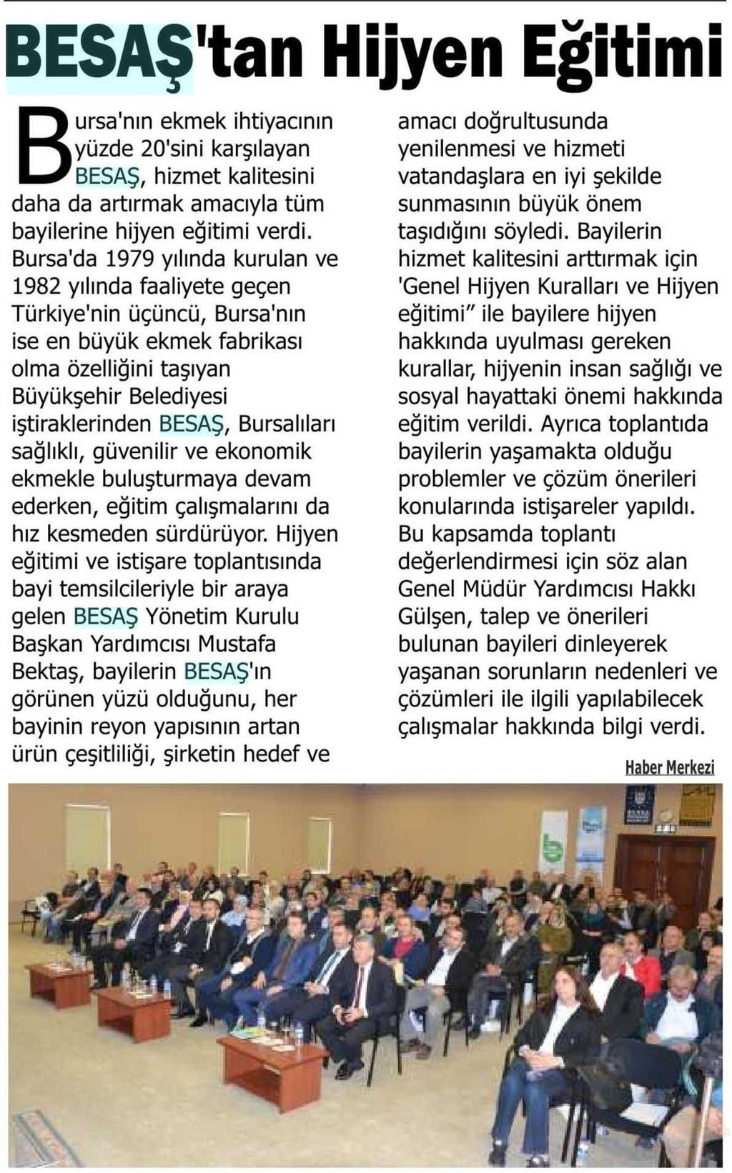 BESAS TAN HIJYEN EGITIMI Yayın Adı : Mücadele Gazetesi (Bursa)