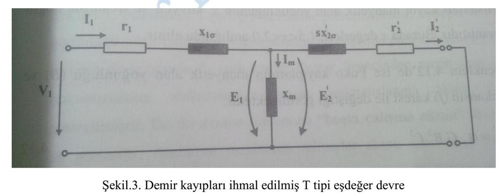 Demir kayıpları ve boşta çalışma akımı ihmal edilmiştir.