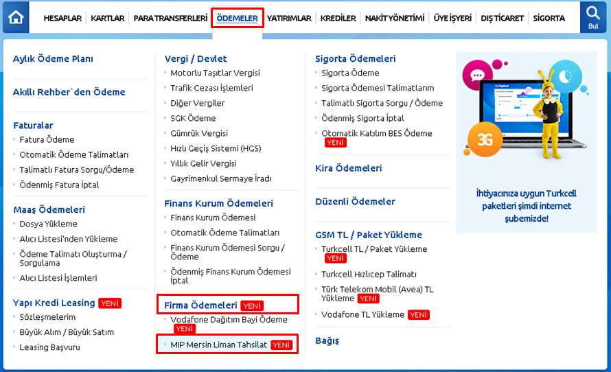 MIP & YAPI KREDİ BANKASI ONLINE TAHSİLAT SİSTEMİ ( OTS ) KULLANIM