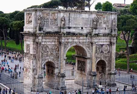 Kaya Şekil 11. Roma, Konstantinus Takı Roma dan bir diğer örnek ise Konstantinus Takı nda yer almaktadır (Şek. 11).