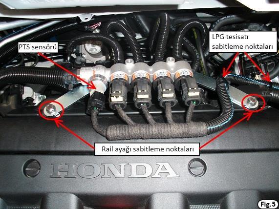 Enjektör raili motor bloğu üzerine resimdeki gibi yerleştirilir.