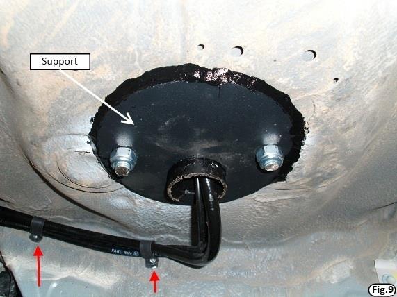 (Fig.8) Tank, metal support kullanılarak M12 civata saplamalar ile araç şasesine
