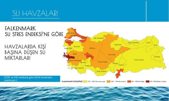 Ülkemizin tüketilebilir yüzey ve yeraltı suyu potansiyeli yılda ortalama toplam 110 milyar m 3 olmaktadır.