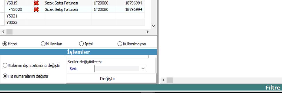 Ayrıca Kayıt No ve ID alanları da bu fişler için aynı değerdedir.