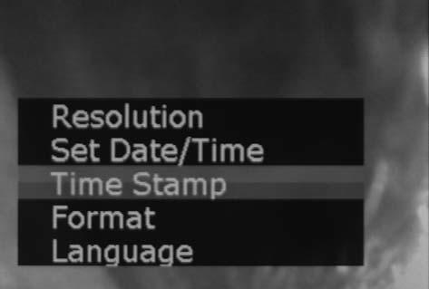 ð Time Stamp (Zaman mührü) alt menüsü görüntülenir. 2. Yukarı ve Aşağı tuşuyla (18) Set Date/Time (Tarihi/Saati ayarla) menü öğesini seçiniz. 3.