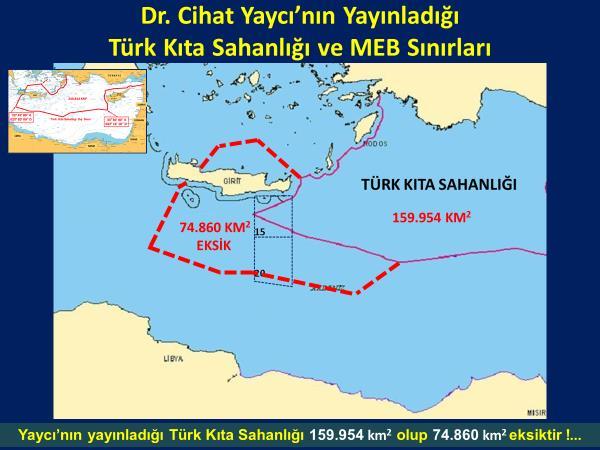 Deniz Kuvvetleri nin haritasında Girit Adası nın etrafındaki adalar Türk adası olarak gösterilmiştir.