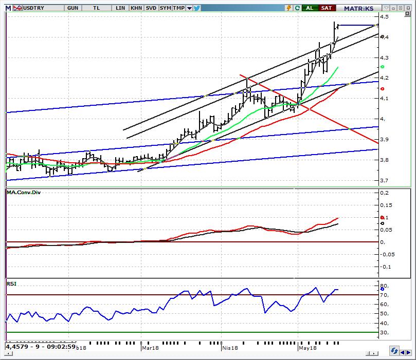 USD/TRY Spot Teknik Yorum 4,4753 görüldü Gelişmekte olan diğer ülke para birimlerindeki değer kayıpları ile Cumhurbaşkanı nın İngiltere de faiz ve TCMB hakkındaki açıklamaları ile 4,4753 e kadar