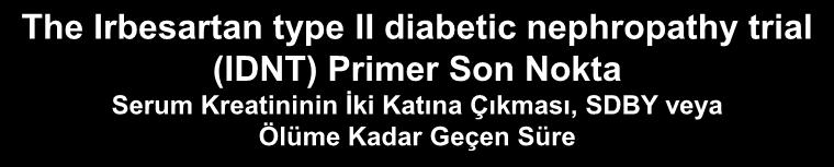 The Irbesartan type II diabetic nephropathy trial (IDNT) Primer Son Nokta Serum Kreatininin İki