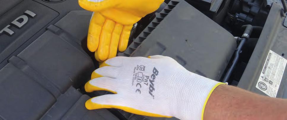 Nitril Kaplı Polyester Örme Eldiven / Nitrile Coated Polyester Knitted Gloves Features This product can be used as a general purpose glove in various manual handling applications including assembly,