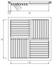 Ürün çerçeve ve kanatları ekstrüzyon yöntemiyle üretilmiş alüminyum profilden imal edilmektedir. Product frame and blades are manufactured from aluminium profile.