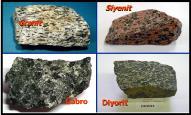 2) Fe ve Mg içerenler kayalar koyu renklidir.