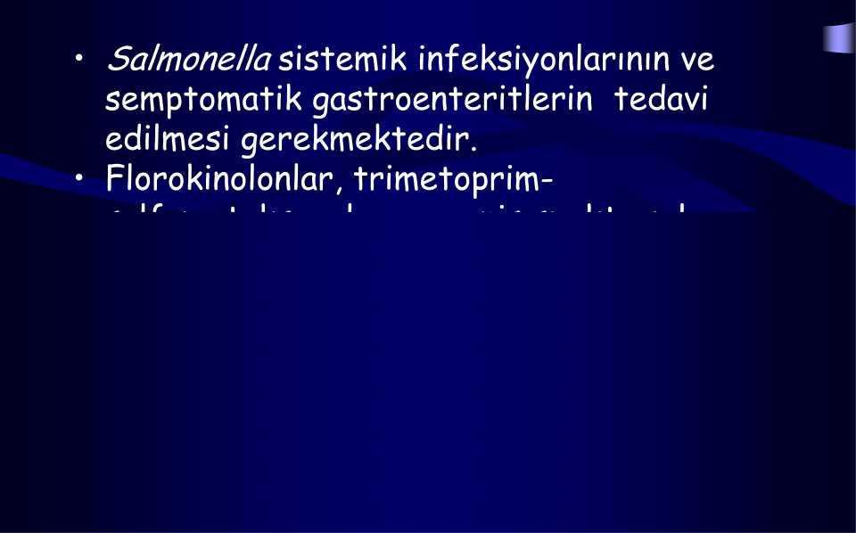 GİİŞ almonella sistemik infeksiyonlarının ve semptomatik gastroenteritlerin tedavi