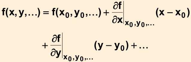 Taylor Serisi Açılımı-Çok değişkenli x 0, y 0, yapılan açılımdaki çalışma noktasıdır.