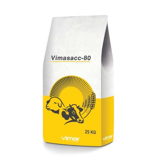 [11] Vimasacc-80 Sindirim sistemini düzenler ve yemden yararlanmayı arttırır. Süt verimini ve besi performansını artırır.
