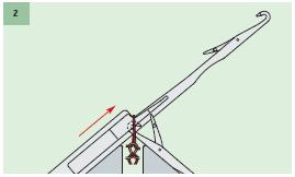İki uçlu ters iğne tiplerinde her uçta bir çengel vardır, bir çengel örme yaparken, aktif