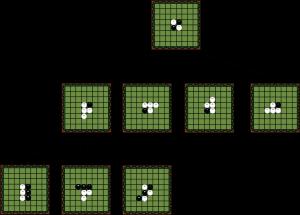 OYUNUN OYNANIŞI Başlangıçta oyun tahtasının ortasındaki dört kareye iki siyah ve iki beyaz taş yandaki gibi konur.