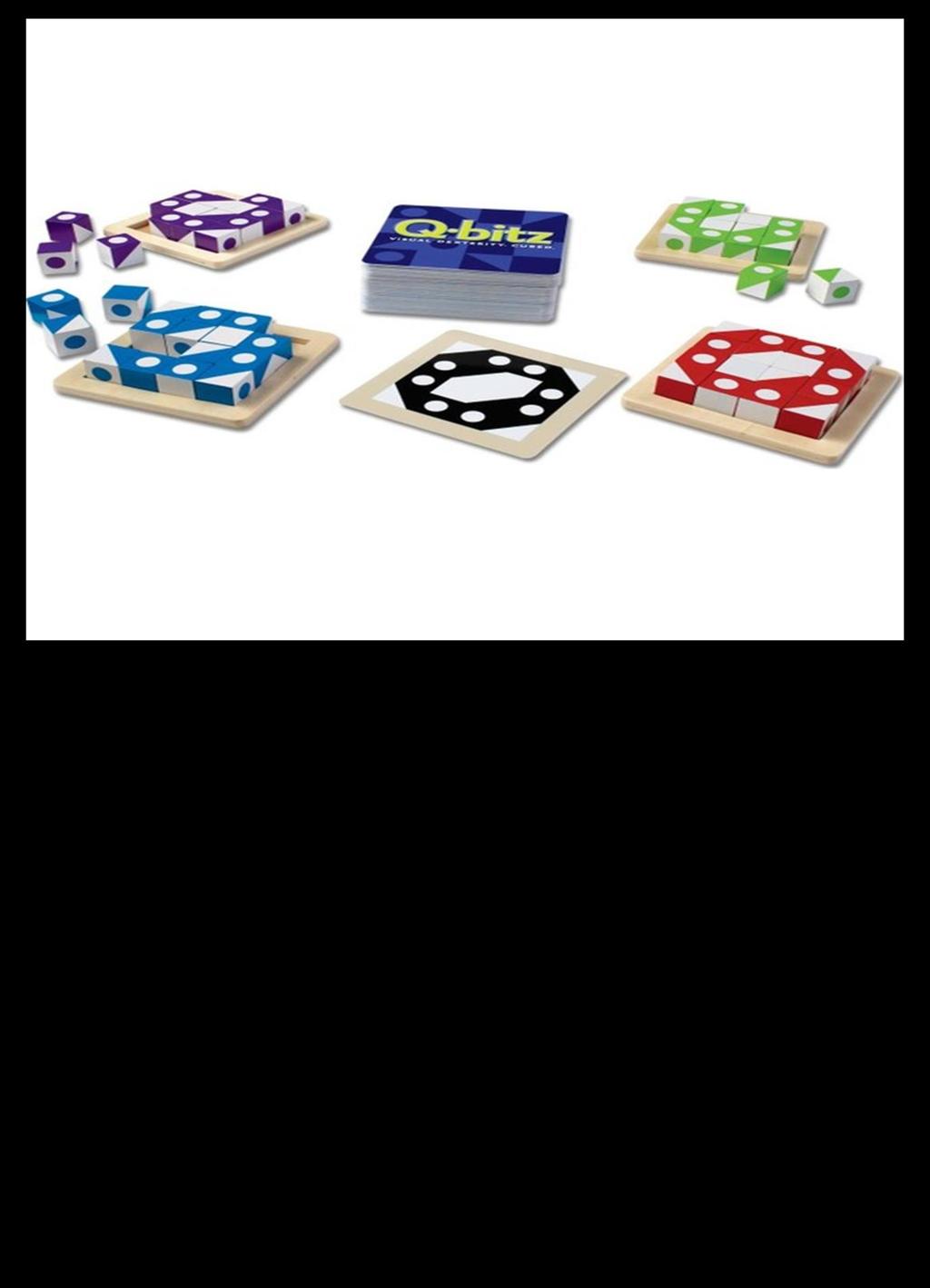 Q - BITZ Q-Bıtz oyunu görsel dikkat gerektiren bir oyundur. 2 veya 4 öğrenci arasında oynanır. Oyuncular 16 adet küpü kullanarak kartlardaki şekilleri yapmaya çalışır.