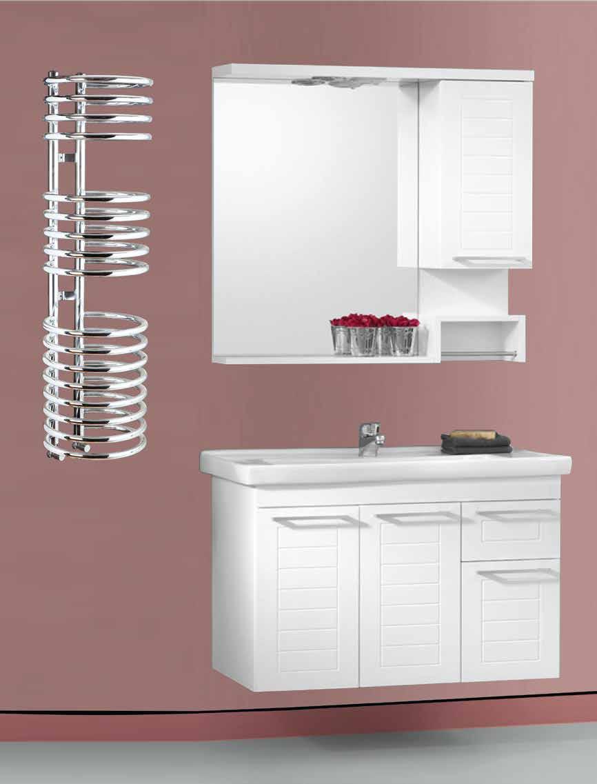 DEKORATİF RADYATÖRLER DECORATIVE RADIATORS Vamos ÖLÇÜLER / SIZES (mm) 450x900 550x900 Beyaz, farklı renk ve krom kaplama seçenekleri