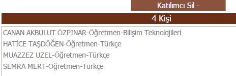 Yine sol tarafta kurumunuzda yer alan öğretmen ve yöneticiler MEBBİS sisteminden otomatik olarak gelecektir.