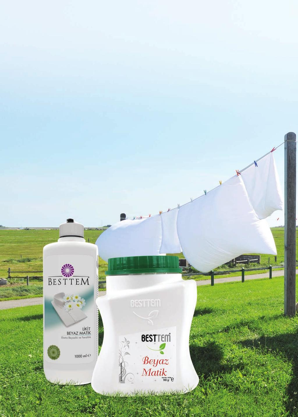 Beyaz Matik Bembeyaz Çamaşırlar İçin Doğal enzimli, çöğen otlu, konsantre olan deterjanımız beyaz çamaşırlarınız için özel olarak tasarlanmıştır.