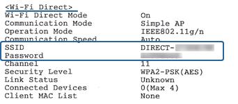 Ağ Ayarları c Önemli: Bir bilgisayardan veya akıllı cihazdan yazıcıya Wi-Fi Direct (Basit EN) bağlantısını kullanarak bağlanırken yazıcı bilgisayarla veya akıllı cihazla aynı Wi-Fi ağına (SSID)